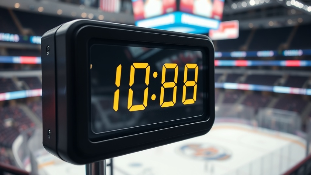 하키 경기장의 페널티 박스 타이머 시계